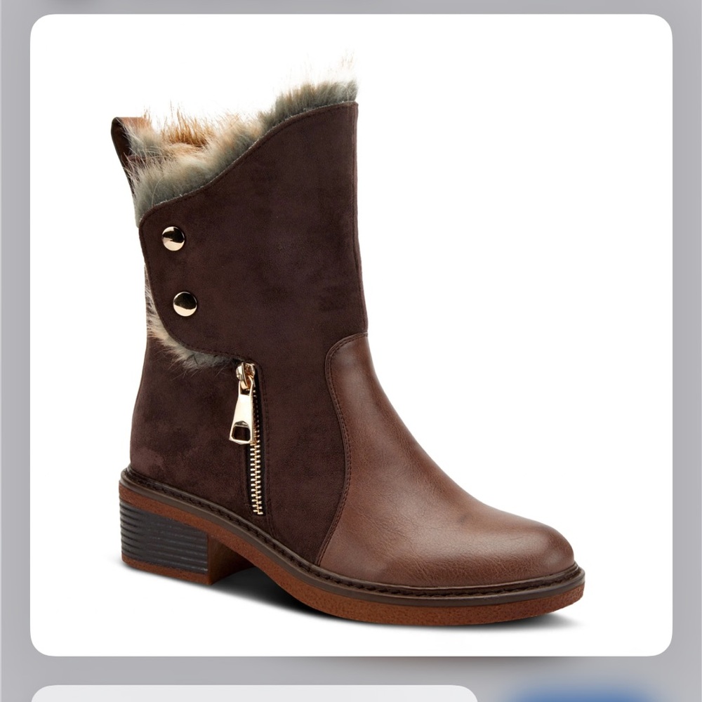 NWT Patrizia Women's Saige Mid calf Faux Fur-Lined Winter Boots